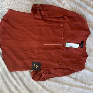 Fortune + Ivy burnt orange top